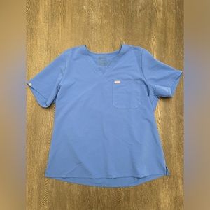 FIGS CATERINA CEIL BLUE SCRUB TOP